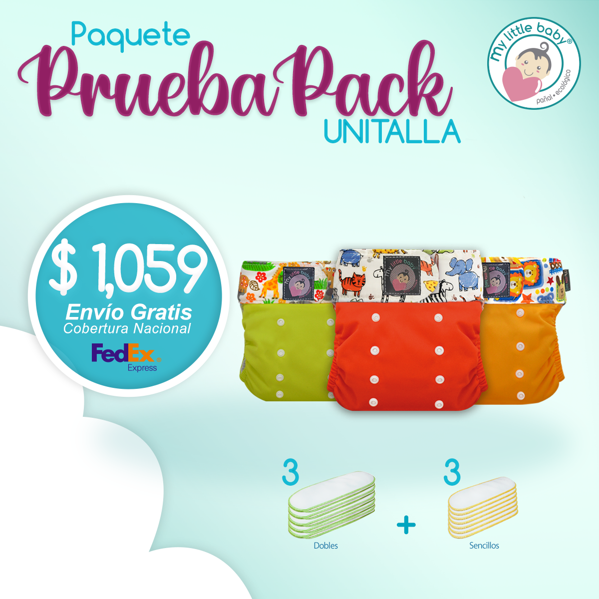 Paquete Prueba Pack 3 pzas
