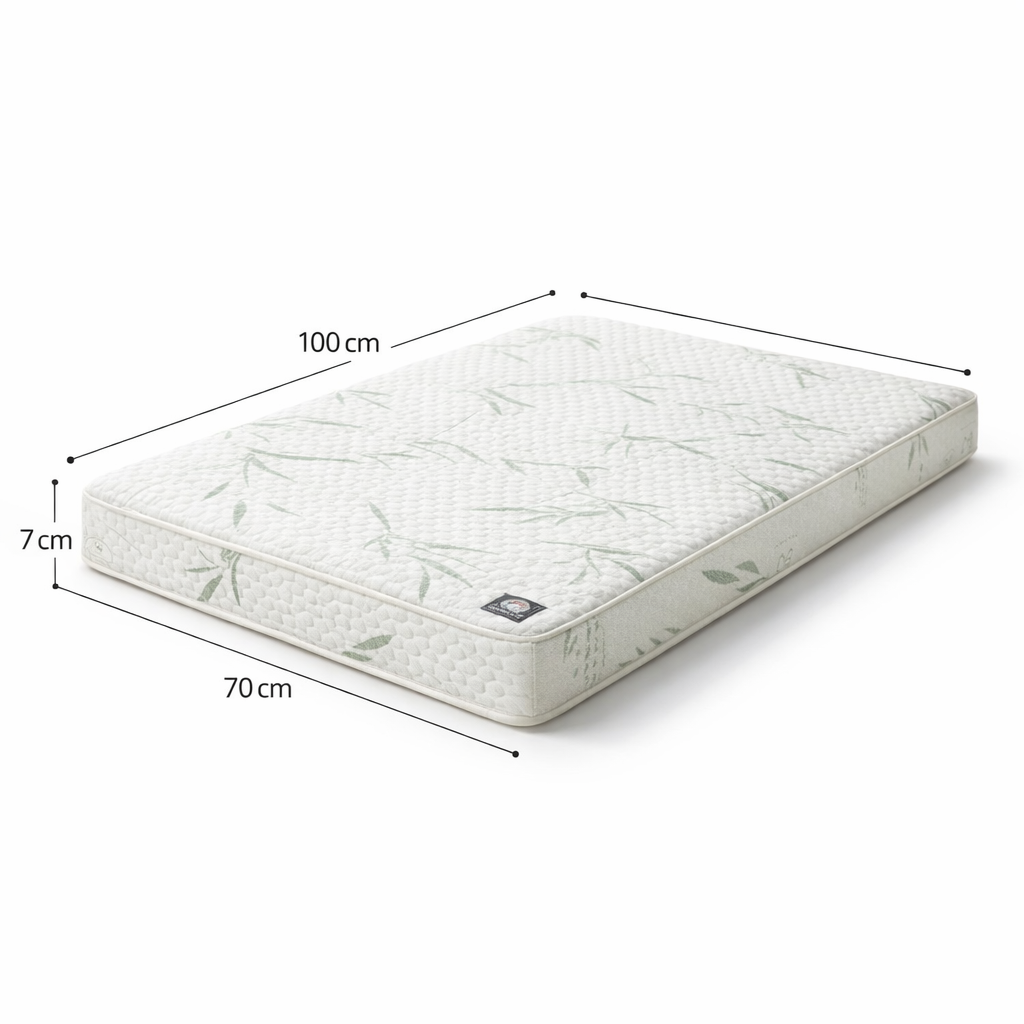 Colchón de cuna Impermeable de bambú 100x70x6 HD